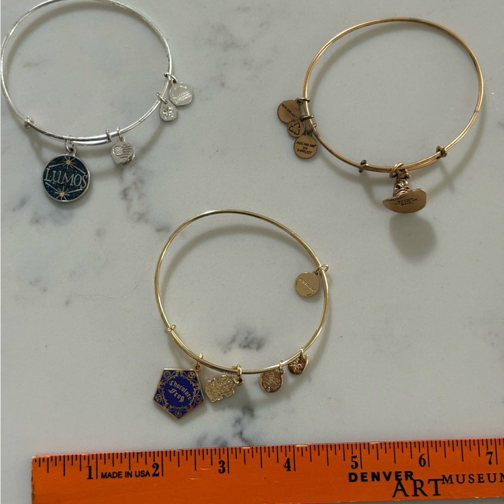 ALEX AND ANI Harry Potter Bracelets (Chocolate Frog, Sorting Hat, and Lumos)